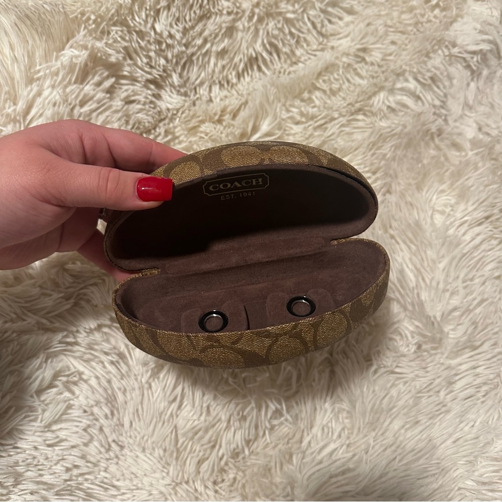 Coach Signature Brown Sunglasses Case - Picture 9 of 11